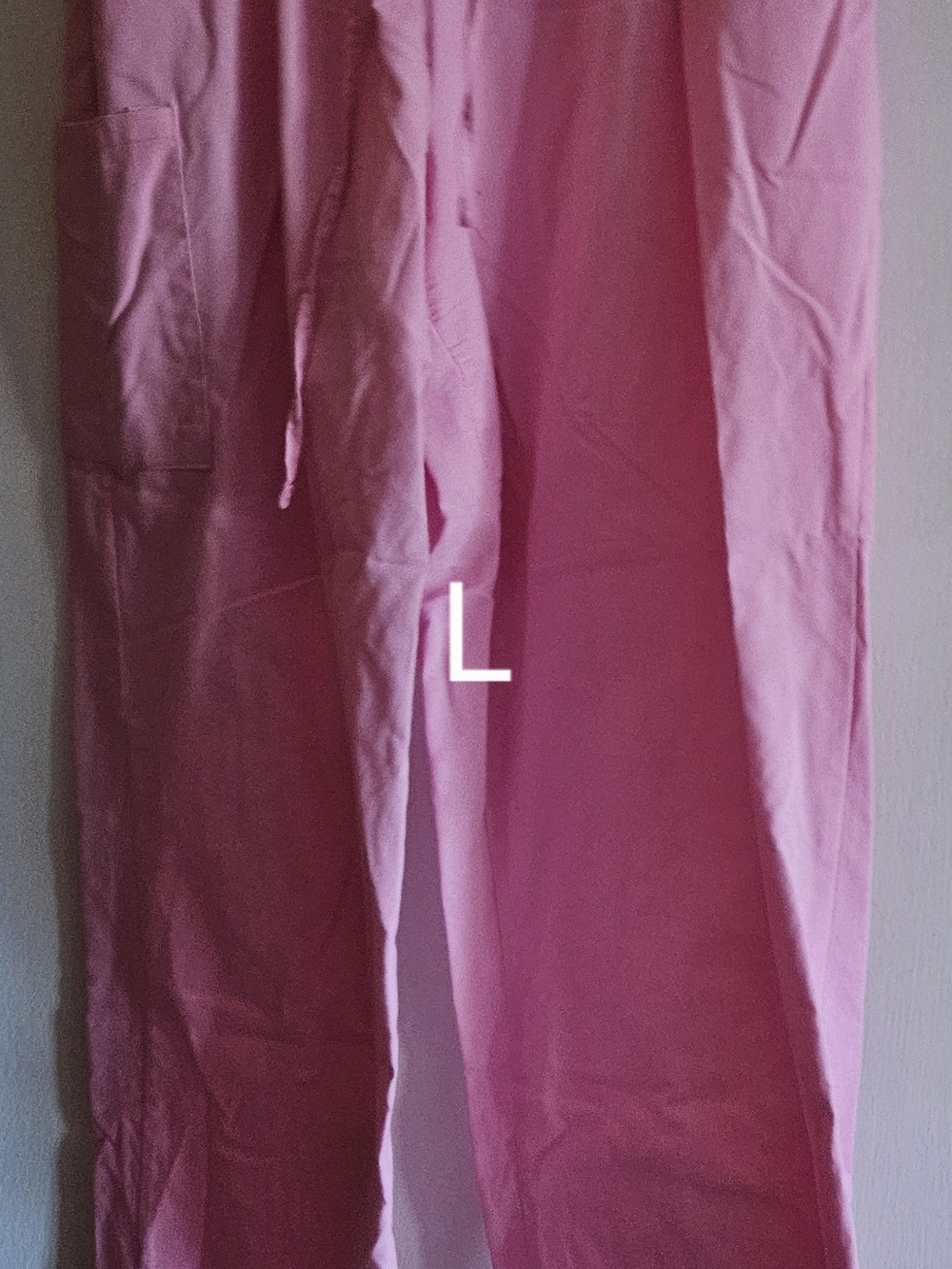 Womens Pink Drawstring Scrub Pants